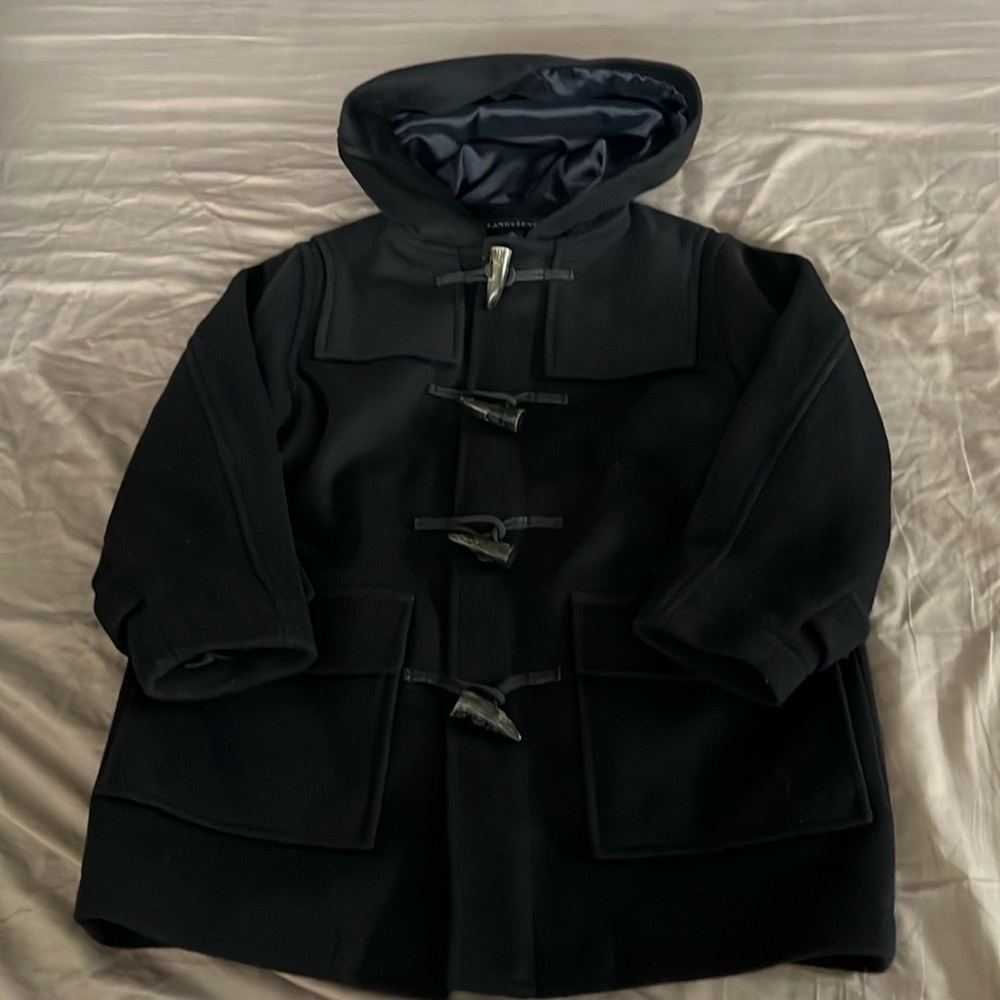 Lands End Boys Size 5-6 Wool Duffel Preppy Winter Coat